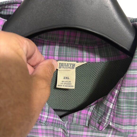 LL Bean Shirt Womens XXL Button Up Vented Nylon Outdoors Fishing Long Sleeve - Picture 4 of 6